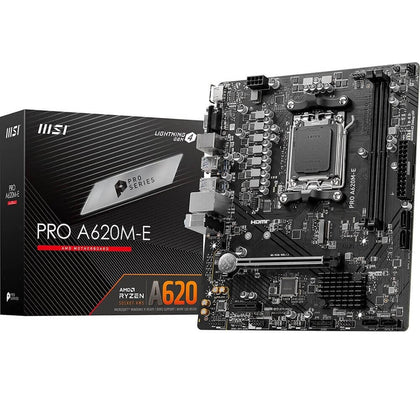 MSI MB PROA620ME AMD A620 AM5 Max64GB DDR5 PCIE mATX Retail (PRO A620M-E)-Refurbished