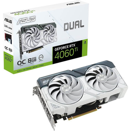 ASUS Video Card GeForce RTX 4060TI 8GB Retail (DUAL-RTX4060TI-O8G-WHITE)