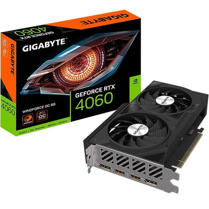 Gigabyte Video Card GeForce RTX 4060 WINDFORCE OC 8G ATX Retail (GV-N4060WF2OC-8GD)