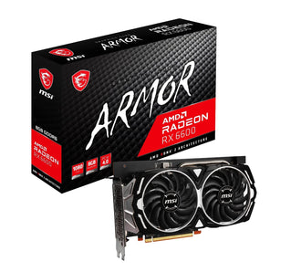 MSI Gaming AMD Radeon RX 6600 8GB GDDR6 128-bit HDMI/DP 2491 MHz Boost Clock FreeSync DirectX 12 VR Ready Graphics Card (RX 6600 Armor 8G V1)-Refurbished