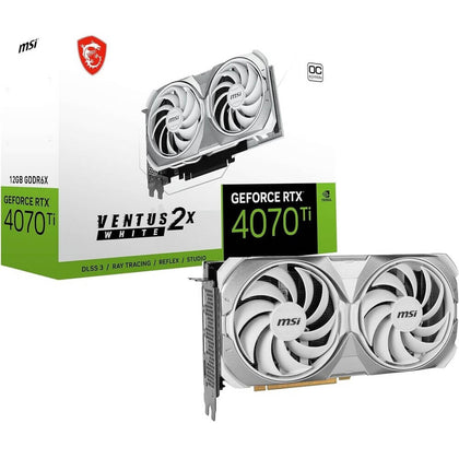 MSI Video Card G407TV2XW12C GDDR6X 192 bit HDMI/3xDisplay Port Retail (RTX 4070 Ti VENTUS 2X WHITE 12G OC)