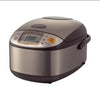 Zojirushi Micom Rice Cooker & Warmer with Steam Basket, 5.5 Cup (Uncooked), Stainless Brown (NS-TSC10XJ)-Refurbished