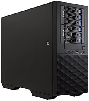 In-Win Server PL052X.B3 Long Pedestal ATX Mid Tower Black No Power Supply 4/1/(5) Bays USB 3.0 Audio Brown Box